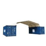 Abri sur conteneur maritime toit à pignon 8x6